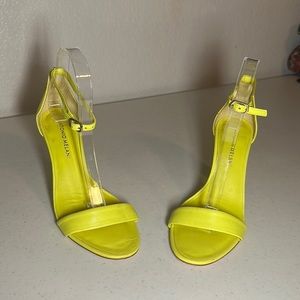 ANTONIO MELANI Bright Yellow Ankle Strap Heels